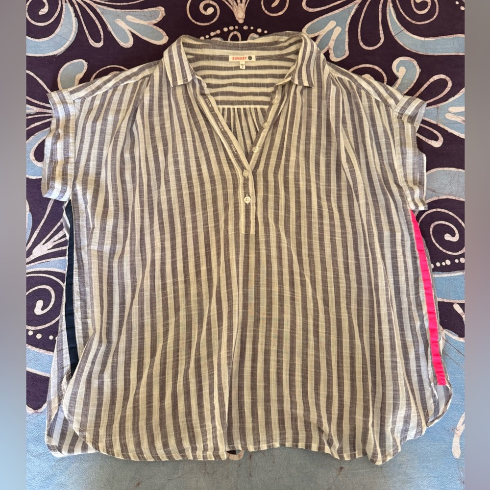 SUNDRY Stripe Blouse